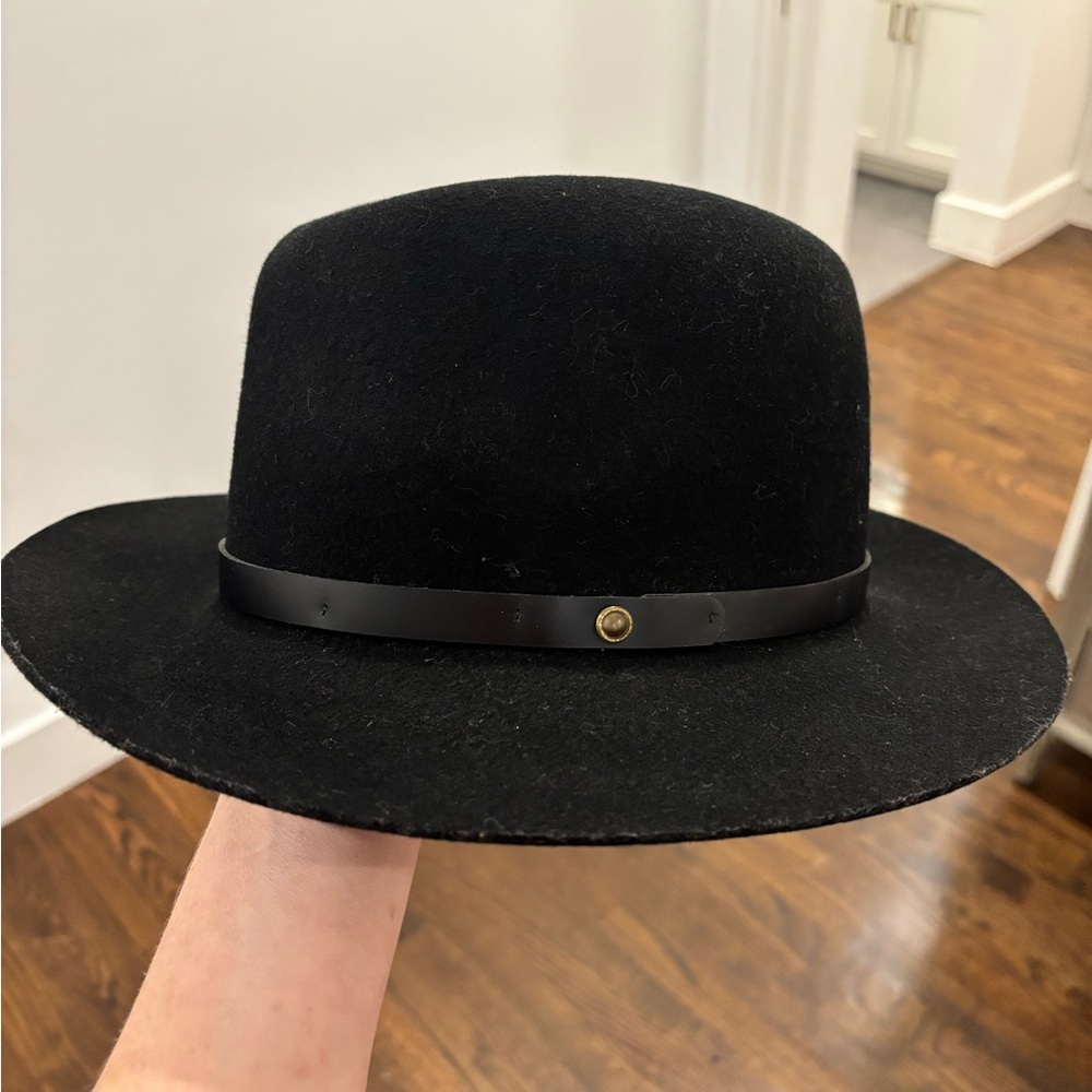 Rag & Bone 100% Wool Fedora w/Leather & Gold Accent